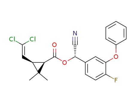 (S)-α-cyano-4-fluoro-3-phenoxybenzyl (1R)-cis-3-(2,2-dichlorovinyl)-2,2-dimethylcyclopropanecarboxylate